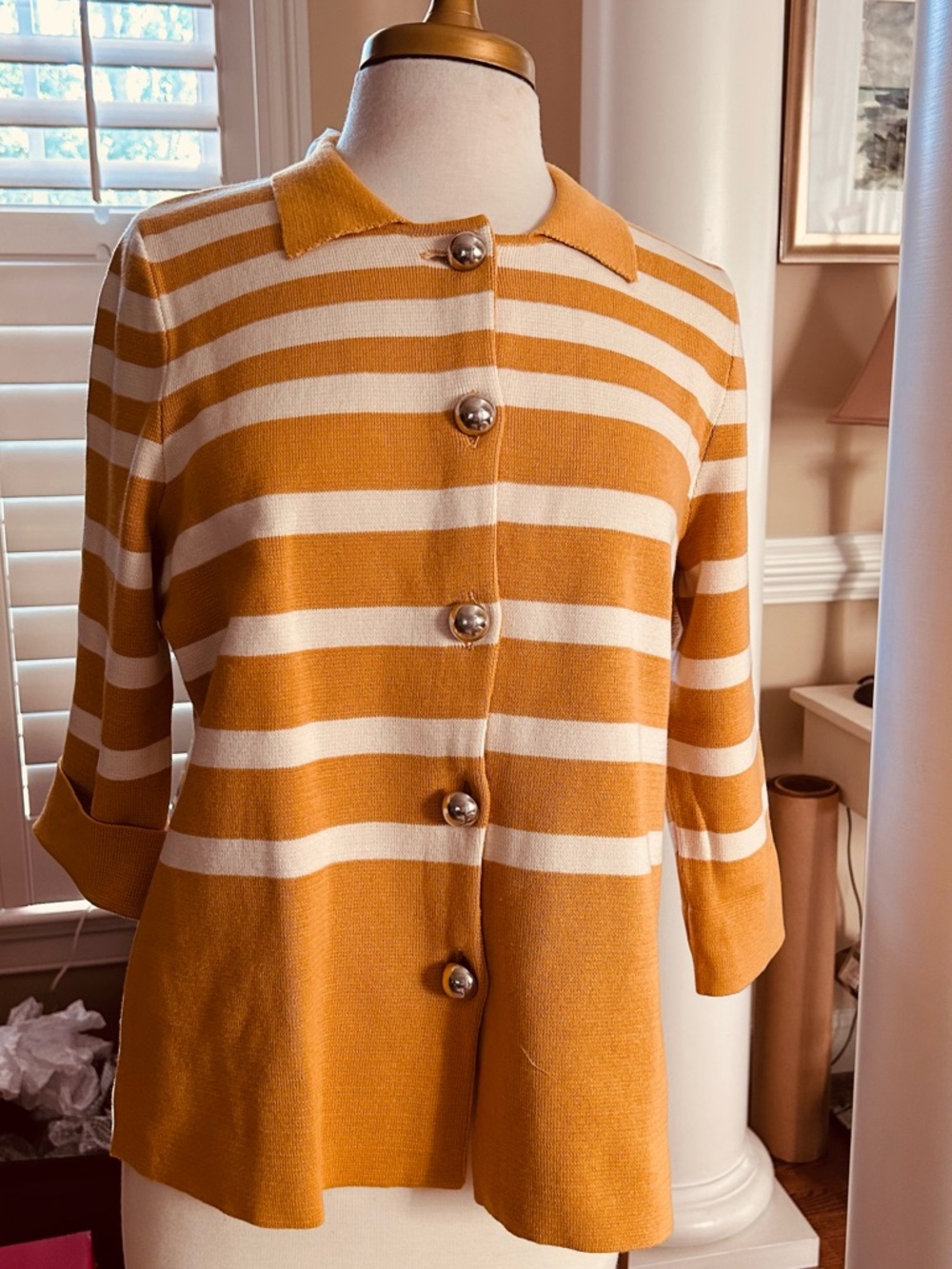 Liz Claiborne Striped Button-Front Top